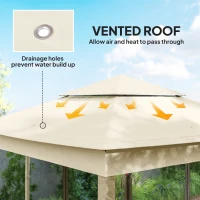 Outsunny Outdoor Patio Pop Up Canopy Gazebo Shelter with Zipper Netting, Carry Bag, 11' x 11', Beige(m-5)