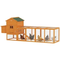 PawHut Extra Large Run Included Chicken Coop with Removable Tray Orange(m-13)