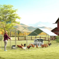 PawHut Wooden Chicken Coop with Run for 1-2 Chickens, 68" x 59" x 42"(m-12)