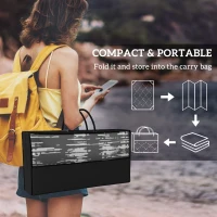 Outsunny Reversible Outdoor Rug Carpet with LED Lights, Carry Bag & Ground Stakes for Backyard, Deck, Picnic, Beach, 12' x 9'(m-7)