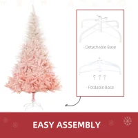 HOMCOM 6ft Unlit Spruce Artificial Christmas Tree with Realistic Branches and 800 Tips, Pink(m-5)