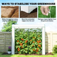 Outsunny Mini Greenhouse, Portable Greenhouse with Roll-Up Door and 2 Mesh Windows, PE Cover, 78.7" x 29.5" x 74", White(m-8)