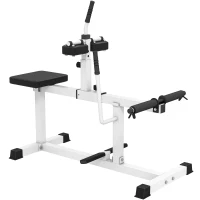 Soozier Adjustable Steel Seated Calf Raise Exercise Strength Training Gym Equipment, White(m-11)