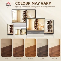 HOMCOM 5-Tier Bookshelf, S Shaped Geometric Bookcase with 15 Compartments, Brown Wood Grain(m-9)