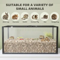 PawHut Large Acrylic Hamster Cage, Chewproof Guinea Pig Cage with Openable Top, for Hedgehog, Dwarf Hamster, Rat(m-9)