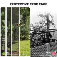 Outsunny Raised Garden Bed with Trellis, 46.5" Tomato Cage with Crop Cage, Self Watering Planter Box with Drainage Holes, White(m-6)