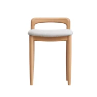 Practical Makeup Stool Bench with Clean-Lined Sturdy Frame, Compact Side Bench for Dining Room, 14″ L x 14.5″ W x 20.5″ H, Natural(m-7)