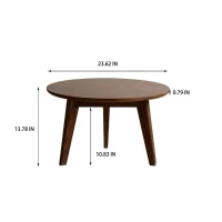 Mid Century Coffee Table with 2-Tier Design & Non-Toxic Finish, Low-Profile Side Table for Living Room, 23.5″ L x 23.5″ W x 13.5″ H, Oak(m-3)