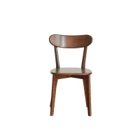 4-Piece Dining Chair Set with Ergonomic Curved Back, Comfortable Side Chair Set with Rounded Edges, 19.5″ L x 18.5″ W x 31.5″ H, Walnut(m-9)