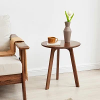 Stylish End Table with 3-Leg Stable Design & Non-Slip Pads, Versatile Side Table for Living or Bedroom, 17.5″ L x 17.5″ W x 19.5″ H, Walnut(m-1)