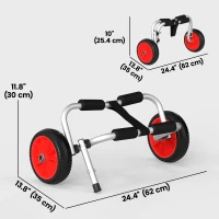 Soozier Kayak Cart, Foldable Canoe Trolley Cart with 10'' Solid Tires, Nonslip Support Foot & Tie-Down Straps, for Kayaks Canoes Paddleboards Float Mats Boats, Aluminum Frame(m-3)