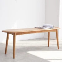 Multifunctional Dining Bench with Metal-Reinforced Construction, Sturdy Wood Bench for Entryway or Kitchen, 47″ L x 12″ W x 16″ H, Oak(m-1)