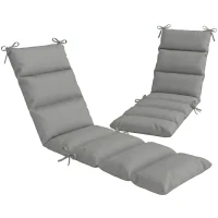 Outsunny Outdoor Lounge Chair Cushion with Zipper Reversible Chaise Lounge Cushion for Patio Indoor/Outdoor Dark Grey(m-11)