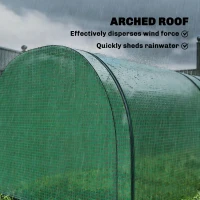 Outsunny Mini Greenhouse, Portable Greenhouse with 4 Roll-Up Doors, PE Cover, 177.2" x 39.4" x 31.5", Green(m-8)