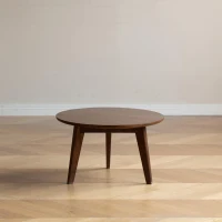 Mid Century Coffee Table with 2-Tier Design & Non-Toxic Finish, Low-Profile Side Table for Living Room, 23.5″ L x 23.5″ W x 13.5″ H, Oak(m-1)
