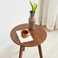 Stylish End Table with 3-Leg Stable Design & Non-Slip Pads, Versatile Side Table for Living or Bedroom, 17.5″ L x 17.5″ W x 19.5″ H, Walnut(m-4)