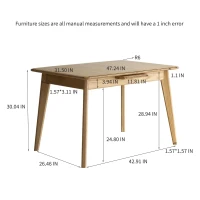 Extendable Dining Table with Diagonal Legs & Rounded Corners, Versatile Kitchen Table for 6-8 People, 59″ L x 31.5″ W x 29.5″ H, Light Oak(m-3)