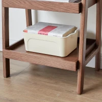 3-Tier Storage Shelf with Ladder-Style Shoe Rack, Waterproof Ladder Shelf with Easy-Clean Finish, 17.5″ L x 12.5″ W x 31.5″ H, Walnut(m-9)