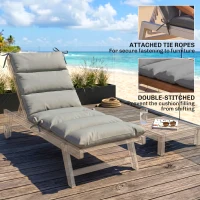 Outsunny Outdoor Lounge Chair Cushion with Zipper Reversible Chaise Lounge Cushion for Patio Indoor/Outdoor Dark Grey(m-5)