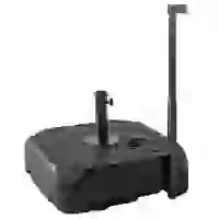 Outsunny Patio Umbrella Base with Wheels, Telescopic Handle, 158 lb Sand or 99 lb Water Filled Umbrella Stand, Black(m-11)