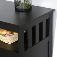 HOMCOM Kitchen Sideboard, Buffet Cabinet, Wooden Storage Console Table with 2-Level Cabinet and Open Shelf, Black(m-10)