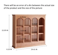 Solid Cup Storage Rack with Ample Shelving & Eco-Friendly Finish, Durable Cabinet for Dining Space, 24.5″ L x 6″ W x 22″ H, Natural Cherry(m-3)