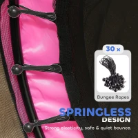 Qaba 55" Toddler Trampoline with Safety Enclosure Net, for Indoor Outdoor Use, Ages 3-6 Years, Pink(m-6)