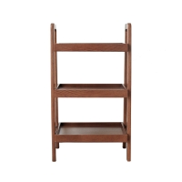 3-Tier Storage Shelf with Ladder-Style Shoe Rack, Waterproof Ladder Shelf with Easy-Clean Finish, 17.5″ L x 12.5″ W x 31.5″ H, Walnut