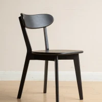 Solid Dining Chair with Ergonomic Curved Back & Removable Cover, Durable Chair with Non-Slip Feet, 18.5″ L x 22″ W x 30.5″ H, Black(m-4)