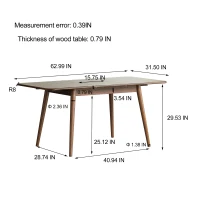 Extendable Dining Table with FAS-Grade Wood and Telescopic Top, Sturdy Center Table with Diagonal Legs, 63″ L x 31.5″ W x 29.5″ H, Walnut(m-3)