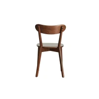 4-Piece Dining Chair Set with Ergonomic Curved Back, Comfortable Side Chair Set with Rounded Edges, 19.5″ L x 18.5″ W x 31.5″ H, Walnut(m-11)