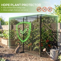 Outsunny 6 x 3ft Crop Cages for Garden, Plant Protectors from Animals, Storage Bag and 6 Ground Stakes, Black(m-4)