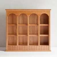 Solid Cup Storage Rack with Ample Shelving & Eco-Friendly Finish, Durable Cabinet for Dining Space, 24.5″ L x 6″ W x 22″ H, Natural Cherry(m-12)