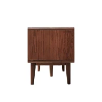 Modern TV Stand with 2 Pull-Out Storage Cabinets, Sturdy TV Cabinet with 5-Leg Stable Support, 78.5″ L x 13.5″ W x 17.5″ H, Walnut(m-10)