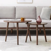 Stable Coffee Table with Mid-Century 2-Tier Staggered Design, Sturdy Center Table for Living Room, 33.5″ L x 23″ W x 15.5″ H, Walnut(m-6)