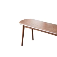 Durable Dining Bench with Half-Round End Design, Versatile Wood Bench for Entryway or Kitchen, 47″ L x 12″ W x 16″ H, Walnut(m-8)