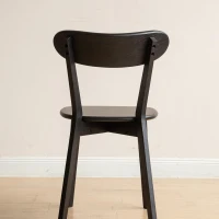 Solid Dining Chair with Ergonomic Curved Back & Removable Cover, Durable Chair with Non-Slip Feet, 18.5″ L x 22″ W x 30.5″ H, Black(m-6)
