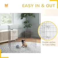 PawHut 36inch 8-Panel Dog Playpen Octagon Pet Exercise Playpen Crate Foldable Dog Cage Pen Puppy Kennel, Black(m-7)