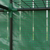 Outsunny Lean-to Greenhouse with 3 Tier Shelves, Portable Greenhouse with PE Cover, 2 Roll-Up Doors, 56.7" x 18.9" x 59.8", Green(m-9)