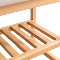Versatile Shoe Bench with Memory Foam Cushion, Sturdy Shoe Rack with 2-Tier Shoe Storage, 23.5″ L x 12″ W x 16.5″ H, Natural(m-9)