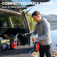 Soozier Kayak Cart, Foldable Canoe Trolley Cart with 10'' Solid Tires, Nonslip Support Foot & Tie-Down Straps, for Kayaks Canoes Paddleboards Float Mats Boats, Aluminum Frame(m-7)