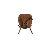 4-Piece Dining Chair Set with Ergonomic Curved Back, Comfortable Side Chair Set with Rounded Edges, 19.5″ L x 18.5″ W x 31.5″ H, Walnut(m-12)