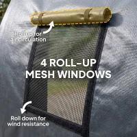 Outsunny 10' x 19' Heavy Duty Carport, Portable Garage Car Canopy Tent Shelter with Reinforced Galvanized Frame, Dark Grey(m-5)