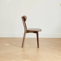 Set of 2 Dining Chairs with Curved Ergonomic Back, Comfortable Side Chairs with Wide Seat, 19.5″ L x 18.5″ W x 31.5″ H, Walnut(m-13)