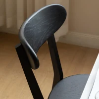 Solid Dining Chair with Ergonomic Curved Back & Removable Cover, Durable Chair with Non-Slip Feet, 18.5″ L x 22″ W x 30.5″ H, Black(m-11)