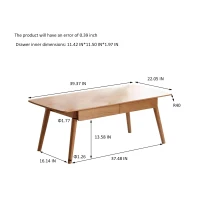 Modern Coffee Table with Mortise-and-Tenon Construction, Sturdy Center Table with Handy Lower Shelf, 39.5″ L x 19.5″ W x 17.5″ H, Oak(m-3)
