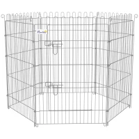 PawHut 36inch 8-Panel Dog Playpen Octagon Pet Exercise Playpen Crate Foldable Dog Cage Pen Puppy Kennel, Black(m-10)