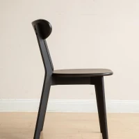 Solid Dining Chair with Ergonomic Curved Back & Removable Cover, Durable Chair with Non-Slip Feet, 18.5″ L x 22″ W x 30.5″ H, Black(m-5)