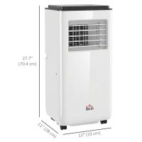 HOMCOM 10,000 BTU Moible Air Conditioner 440 Sq. Ft., Dehumidifier Fan Auto Sleep with 24H Timer On/Off, Window Kit, White(m-3)