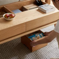 Versatile Lift-Top Coffee Table with Hidden 3-Compartment Storage, Practical Center Table with Elevating Work Surface, 39.5″ L x 23.5″ W x 17.5″ H, Natural Wood(m-5)